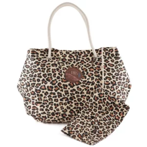 Borsa mare  con pochette, Beach Bag medium Gheperdo, in microfibra antisabbia, 39x30cm