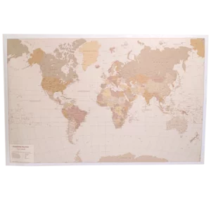 Antike Landkarte der politischen Weltkarte, 140x90cm