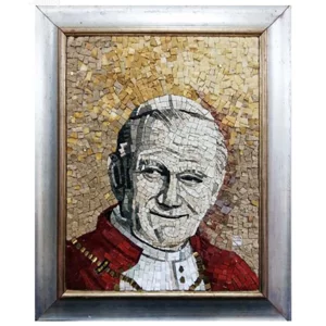 Ritratto in mosaico Papa Giovanni Paolo II, 58x66cm