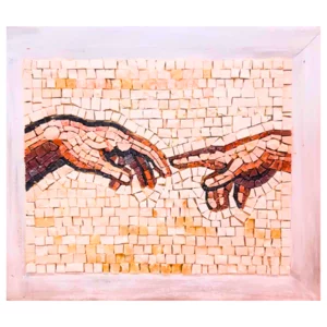 Mosaico Mani di Michelangelo con cornice, 38x32cm