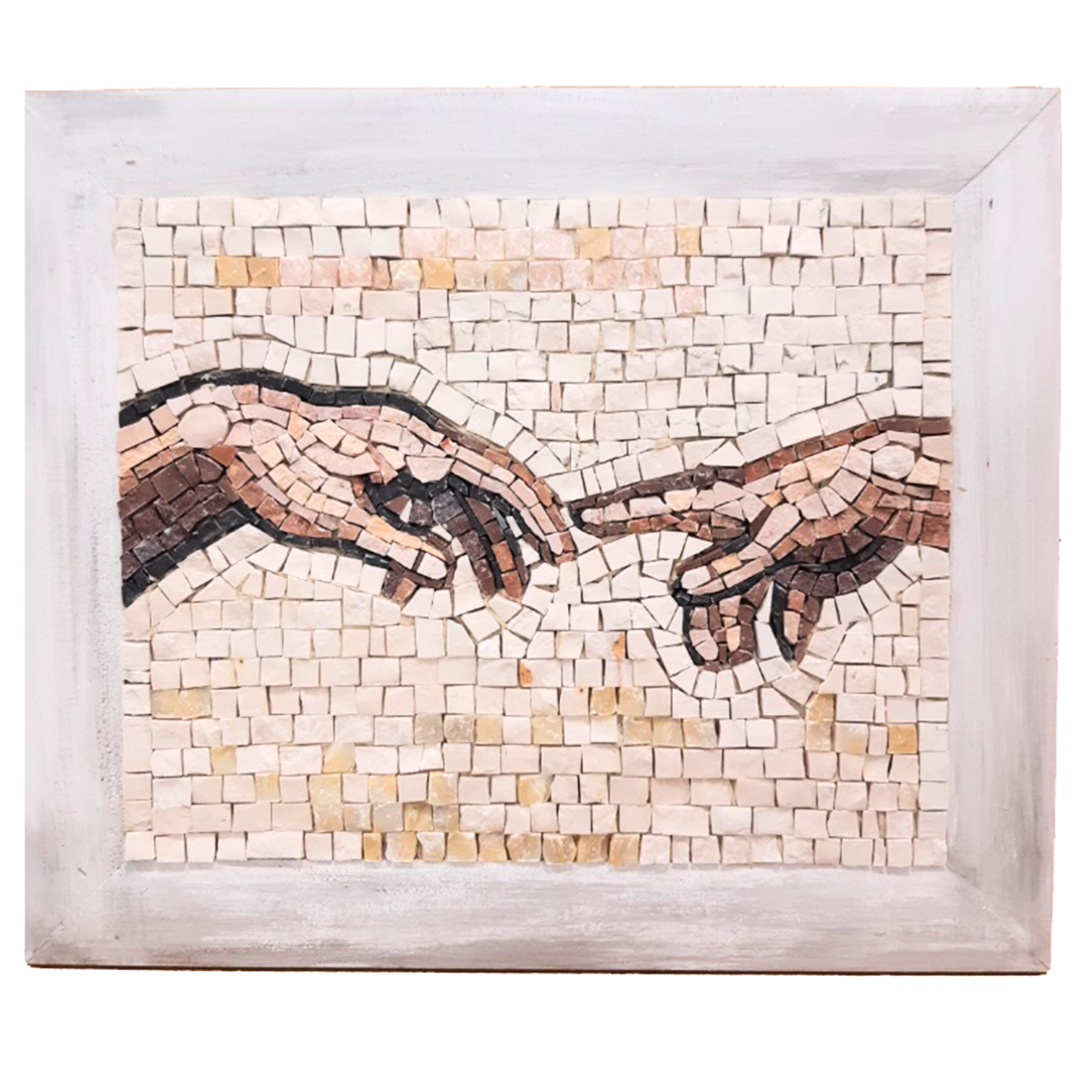 Mosaico Mani di Michelangelo con cornice, 38x32cm