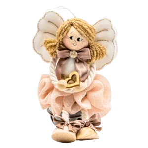 Engel mit Glocke Deruta, 11x12cm