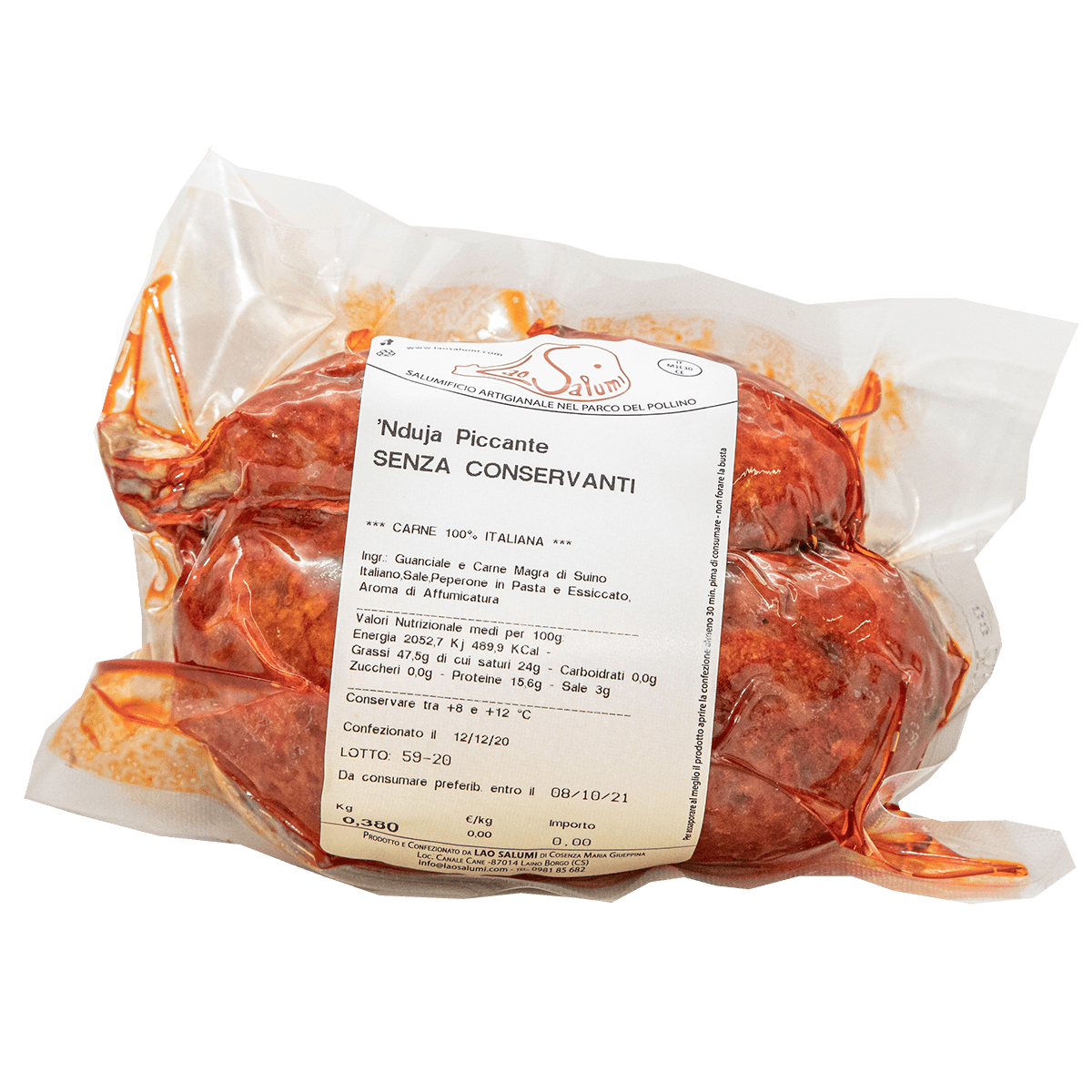 'Nduja piccante calabrese, 5kg