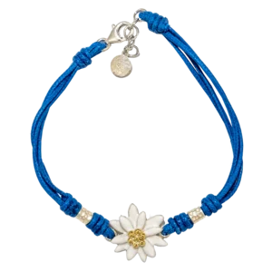Edelweiss-Armband in Silber, Gold und Emaille