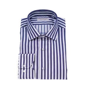 Camicia Artigianale slim o classica, a righe bianca e blu