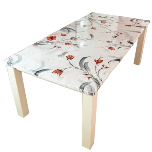 Tavolo da esterno in pietra vulcanica dipinta a mano, Art. 5025, l 220 cm