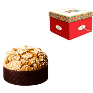 Panettone classico artigianale con mandorle di Sicilia e agrumi canditi, 1Kg