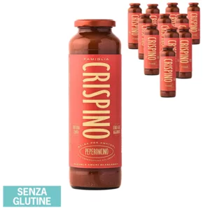 Salsa di pomodoro con peperoncino senza sale e conservanti, Crispino, 12x680g