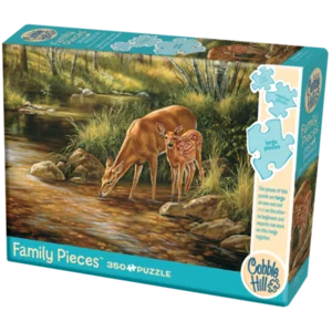 Puzzle Deer Family in lino e cartone impermeabile, 350pz