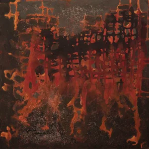 Life in Lava, dipinto acrilico su tela, 80x80 cm