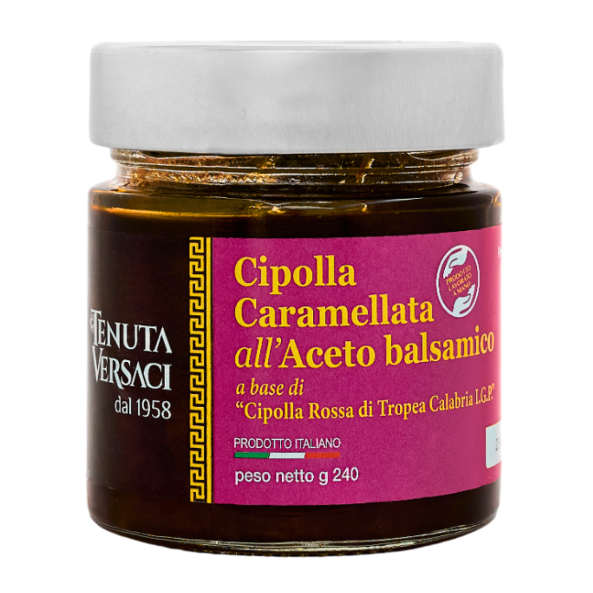Karamellisierte Zwiebeln in Balsamico-Essig mit roten Zwiebeln aus Tropea Calabria g.g.A., 240 g