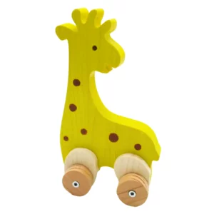 Giraffa in legno artigianale, 18,5cm