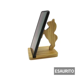 Support en bois pour téléphone portable, forme Cheval H 14 cm
