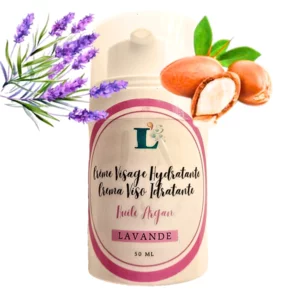 Crema viso idratante  all'olio di argan e profumo di lavanda, 50 ml 