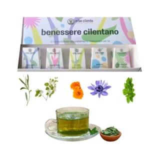 Cofanetto con 5 tisane artigianali Benessere Cilentano, 32g