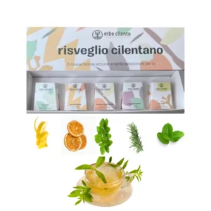 Cofanetto con 5 tisane artigianali Risveglio Cilentano, 32g