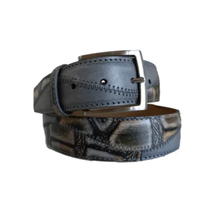 Cintura patchwork in vera pelle con stampa cocco, modello 453/40