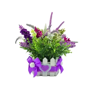 Cestino in legno floreale al profumo della lavanda della Provenza, 15cm