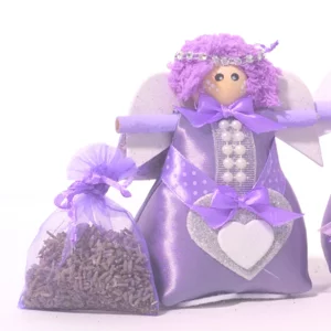 Parfümierter Artisan Satin Angel und Beutel mit körnigem Lavendel aus der Provence