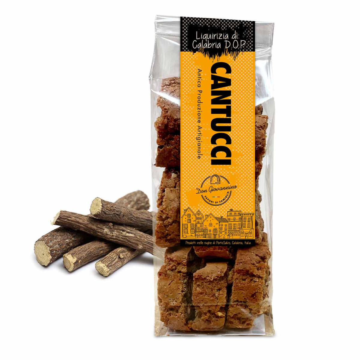 Handwerklich hergestellte Cantucci mit DOP-Lakritze aus Kalabrien, 200g