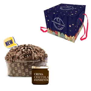 Panettone al cioccolato darkness con crema spalmabile al cioccolato fondente, 750g+200g