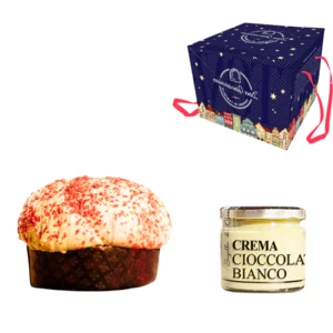 Panettone Red Velvet 750 g + 200 g Glas streichfähige weiße Schokoladencreme