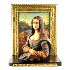 3D-Gioconda-Figur, 27 cm, personalisiert und handbemalt, bemalt von Leonardo da Vinci