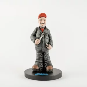 Vollständig personalisierte 3D-Figur aus handbemaltem Harz, 27 cm, mechanisch
