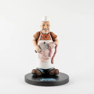 Vollständig personalisierte 3D-Figur aus handbemaltem Harz, 27 cm, Metzger