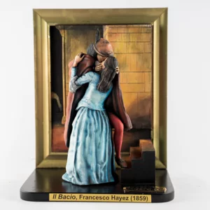 Statuina in 3D di "Il bacio" di Francesco Hayez dipinta a mano, 27cm