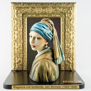 Jan Vermeer „Mädchen mit Turban“, handbemalte 3D-Figur, 27 cm