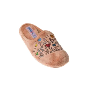 Ciabatta donna stampa gattini cuori in peluche