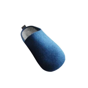 Babouche femme en feutre bleue
