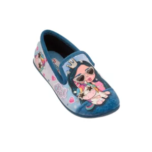 Chausson fille en tissu air force doux avec imprimé licorne fille et paillettes