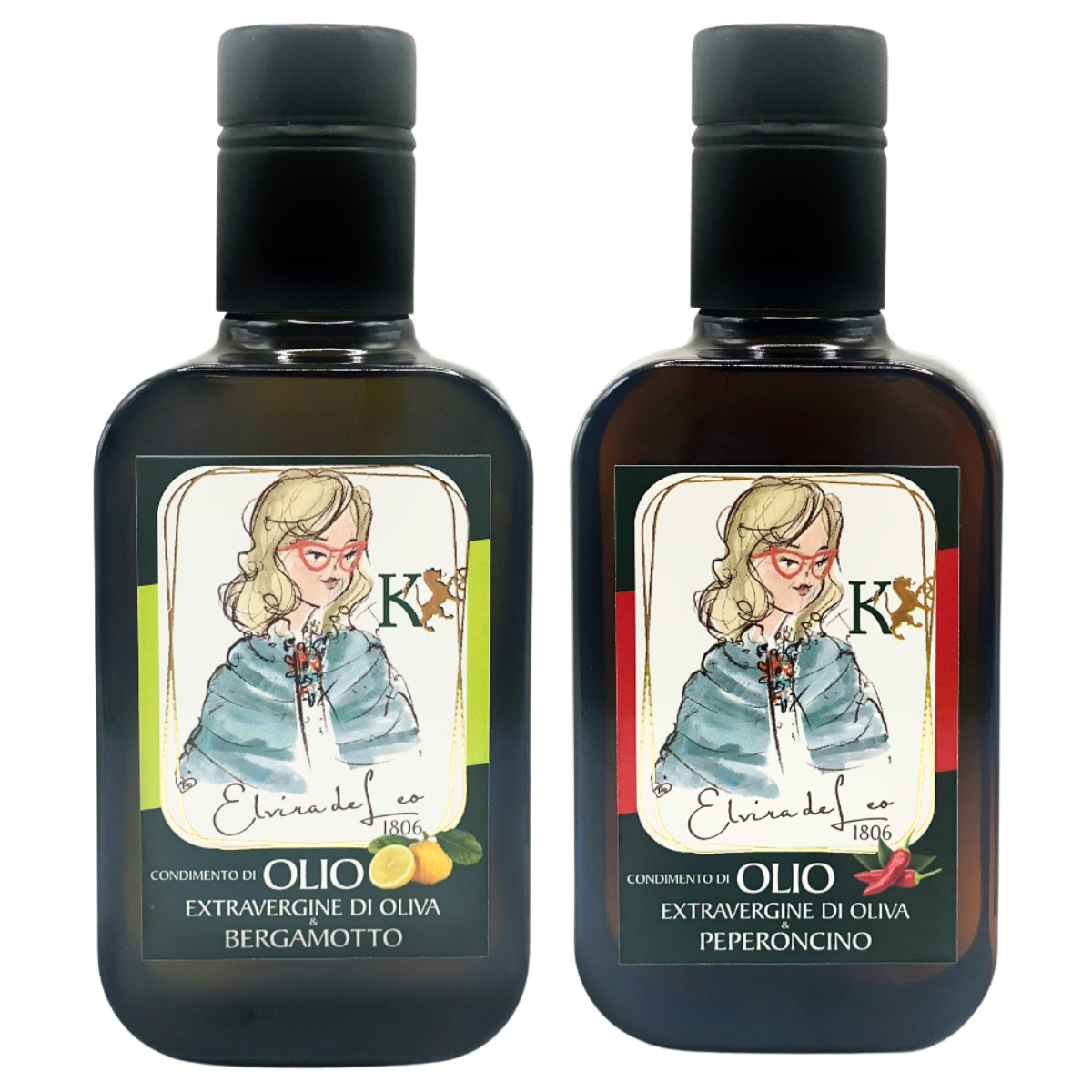 Mischen Sie 2 Gewürze auf Basis von EVO-Öl und Bergamotte, Chili