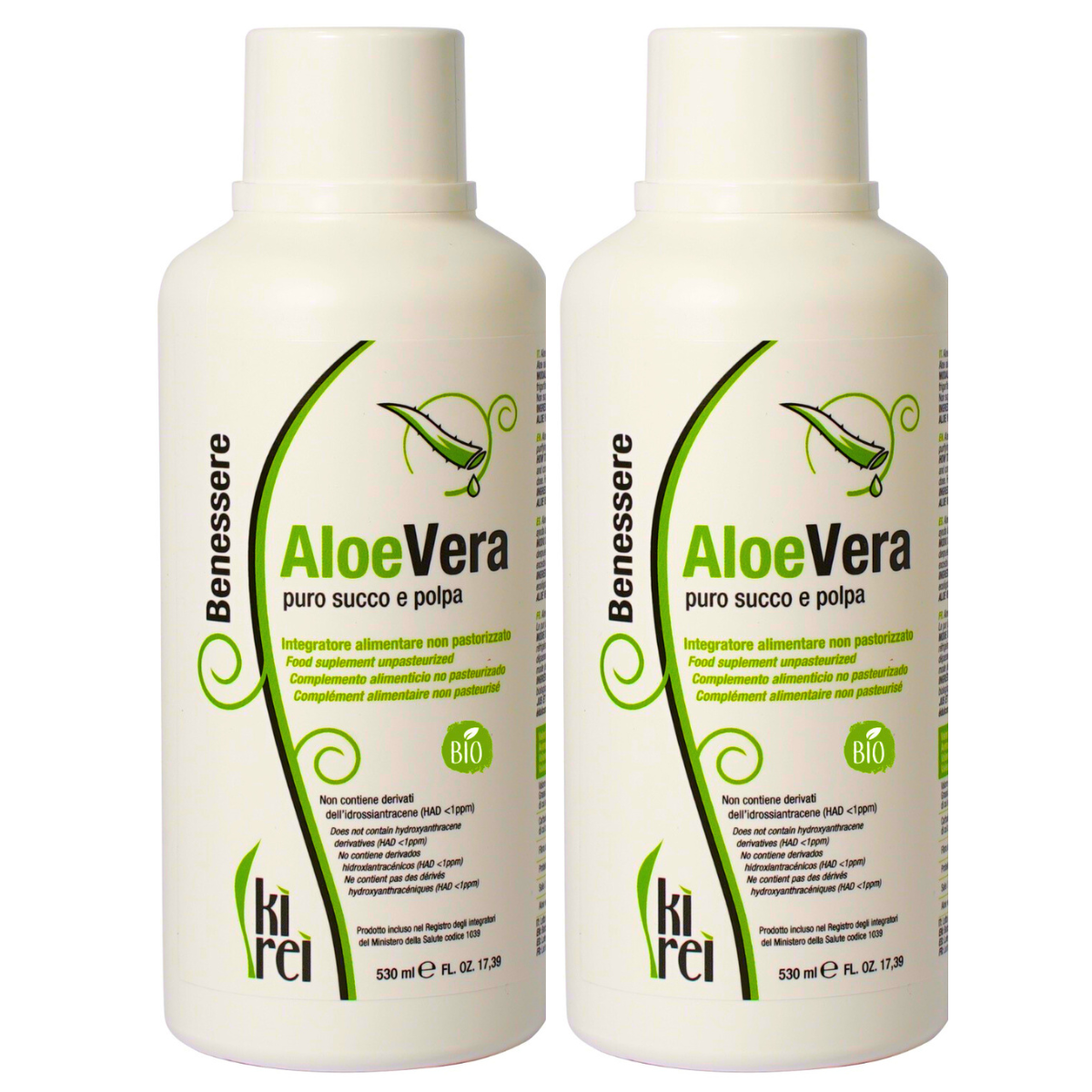 ALOE VERA REINER BIO-SAFT UND -FRUCHTMARK: 1,06 l (2 Stück)
