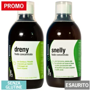 Kit azione drenante e metabolismo attivo, Dreny e Snelly, 2x500ml