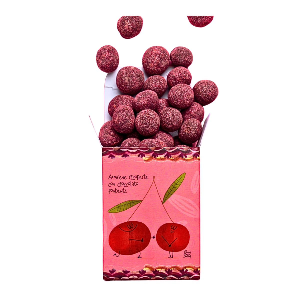 Halbkandierte Kirschen mit Zartbitterschokolade überzogen, 95g