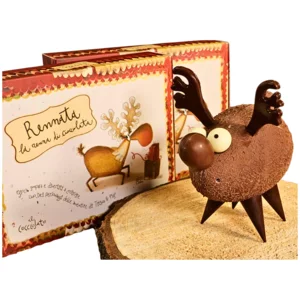 Renna di cioccolata da assemblare Rennata, idea creativa per bambini, 265g