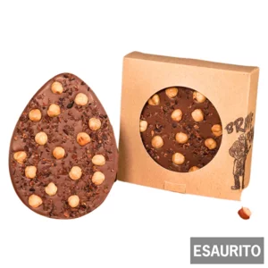 Tavoletta a forma di uovo di cioccolato al latte con granella di cacao, 250g