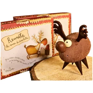 Renna di cioccolata da assemblare Rennata, idea creativa per bambini, 265g