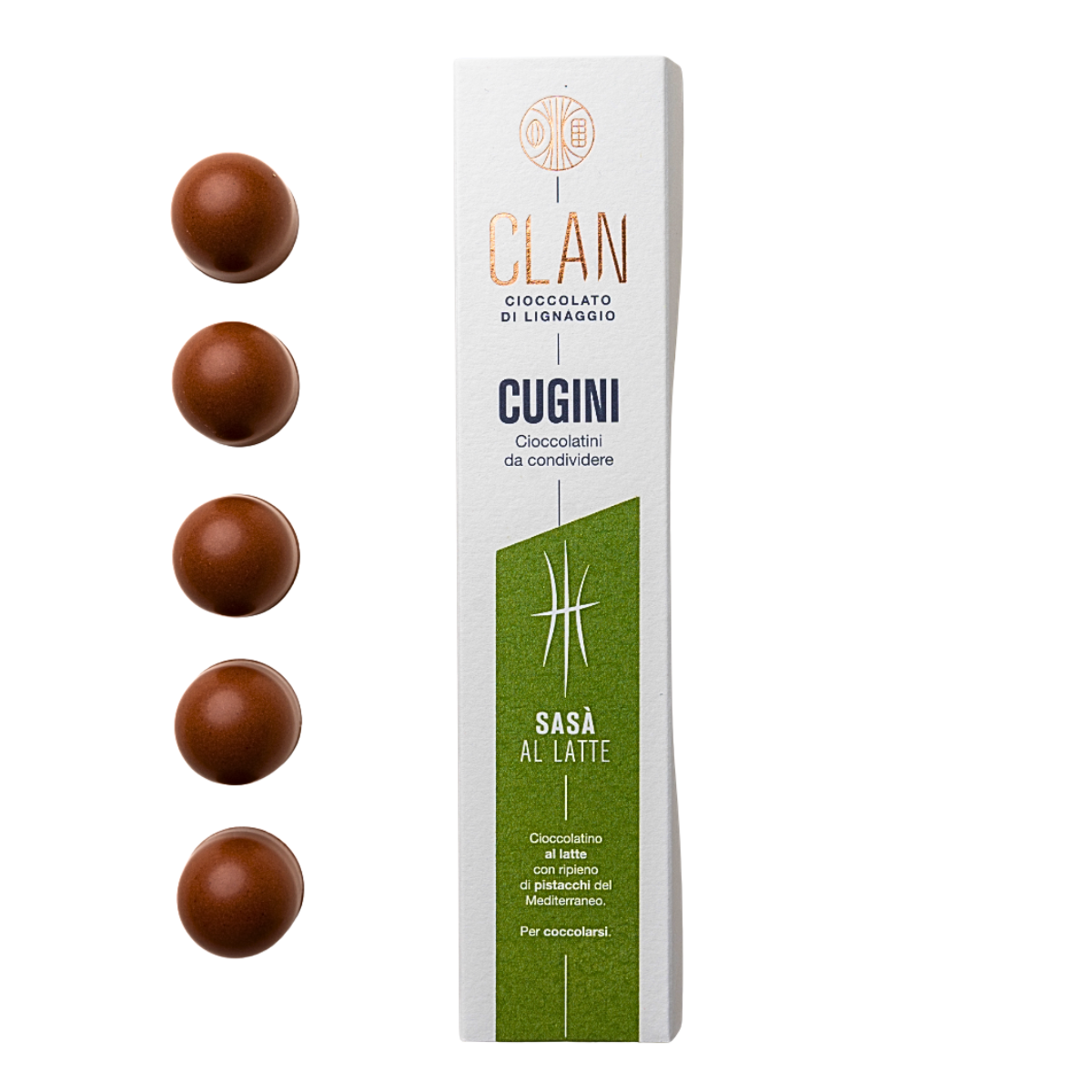 Sasà al Latte, Milchschokolade gefüllt mit mediterranen Pistazien 45g