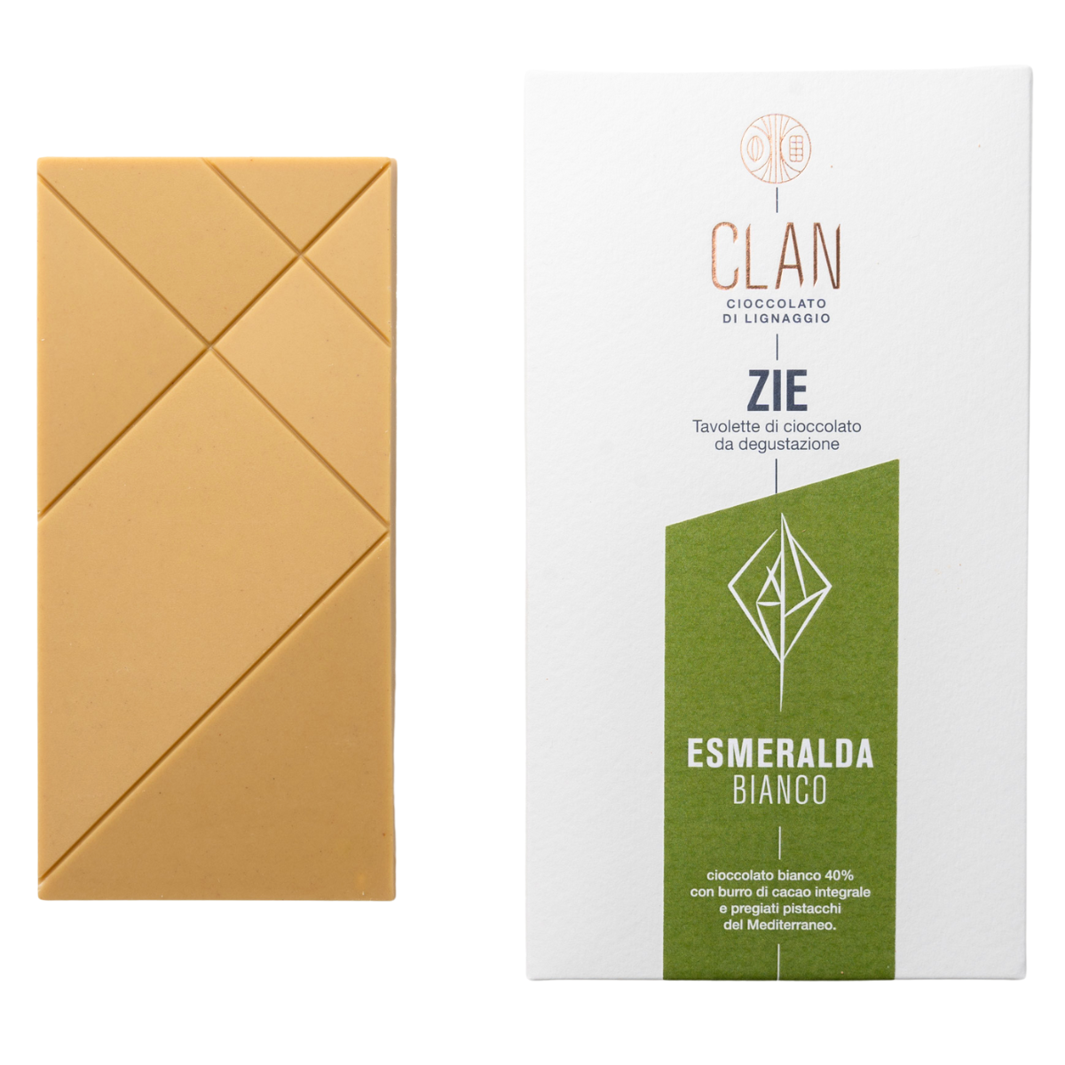 Weiße Schokoladentafel 40%, Esmeralda, 70g