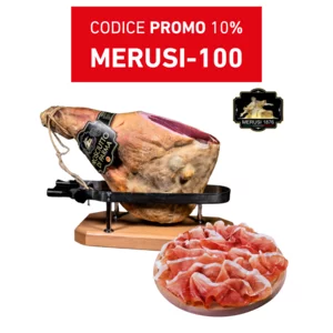 Prosciutto di Parma 24 mesi, selezione Merusi 1876, disossato a metà, 4,5 kg