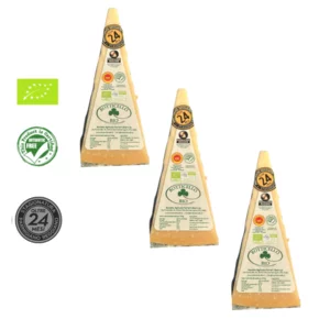 Parmigiano Reggiano BIO, antibiotic free, oltre 24 mesi, crosta doppia, 3x1Kg