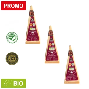 Parmigiano Reggiano BIO, antibiotic free, oltre 30 mesi, crosta doppia, 3x500g