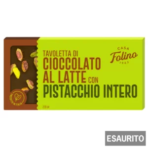 Tavoletta di cioccolato al latte con pistacchio intero, 120g