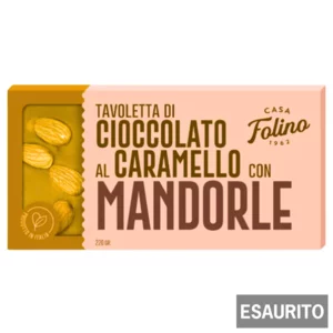 Tavoletta di cioccolato al caramello con mandorle, 120g