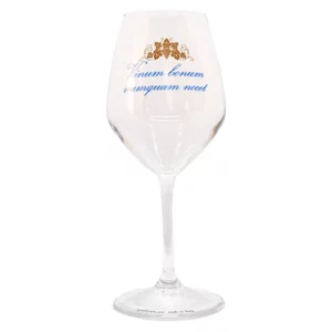 Calice da vino in vetro, "Vinum Bonum Numquam Nocet"