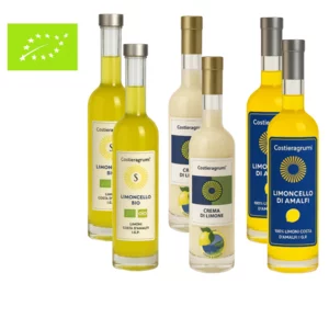 6 liquori al limone d’Amalfi IGP: 2 BIO, 2 Crema, 2 classici, bottiglie da 50cl cad